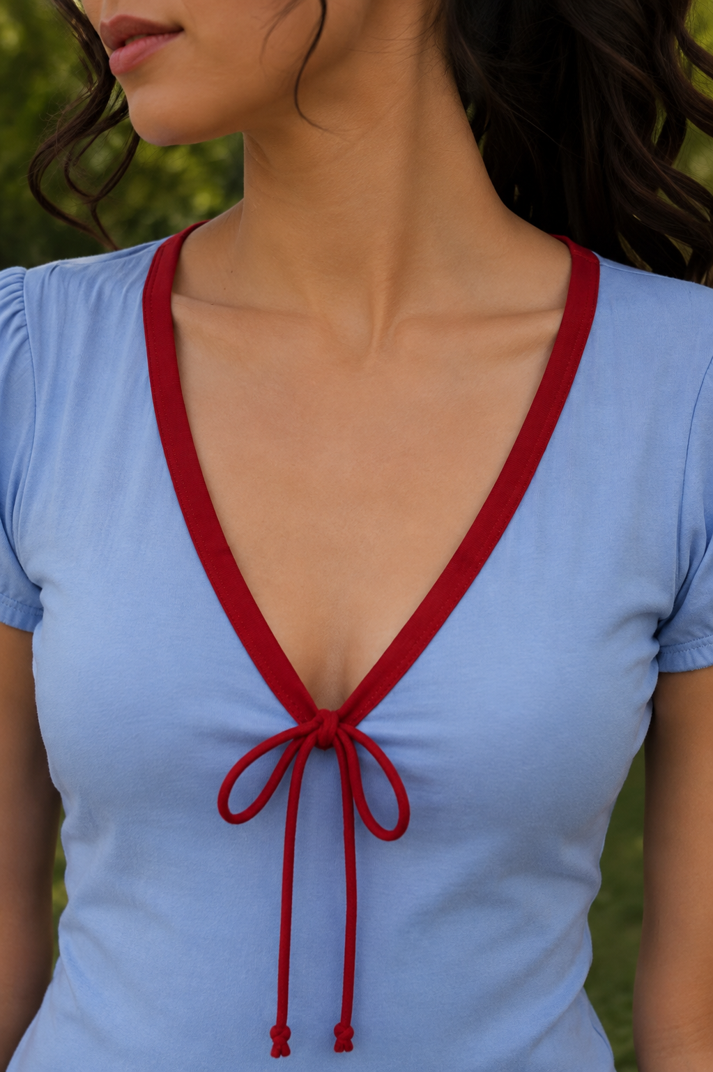 Blue Bow Top