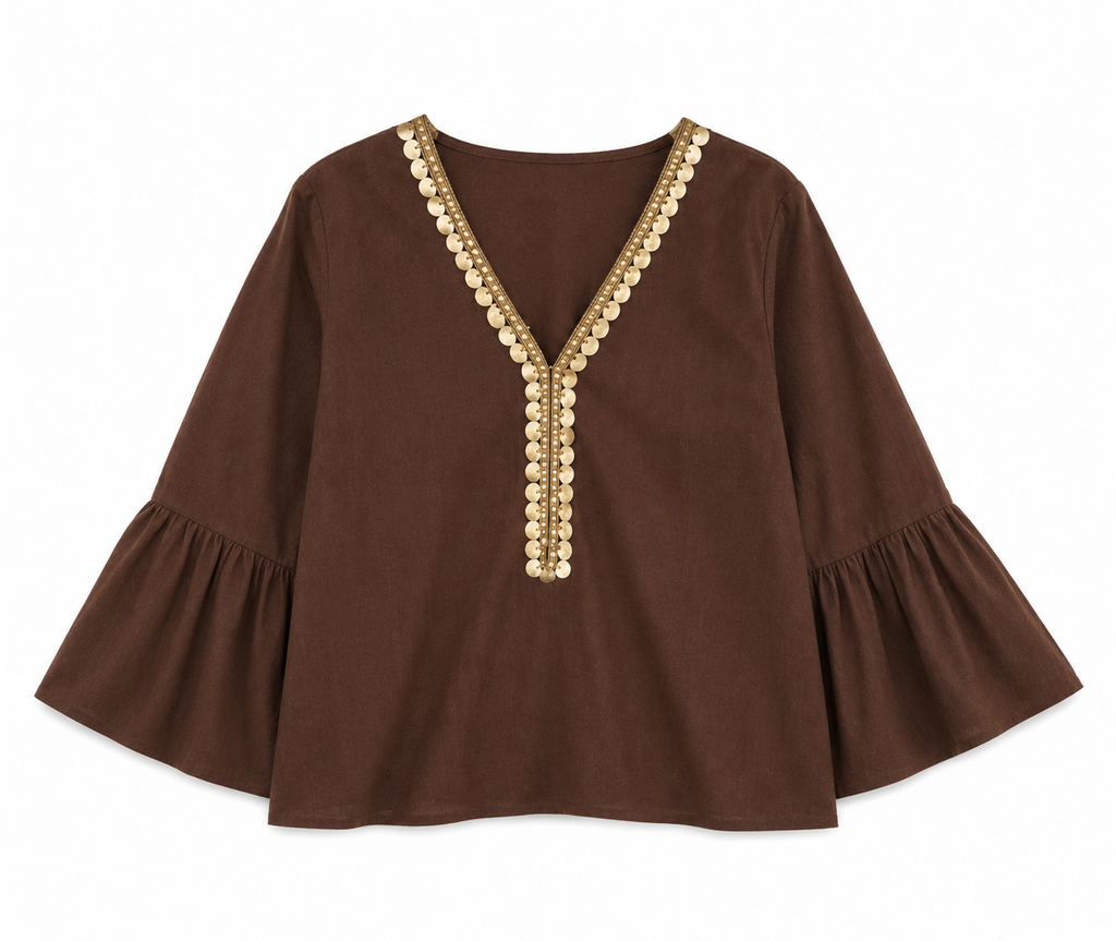 Brown Coverup Top