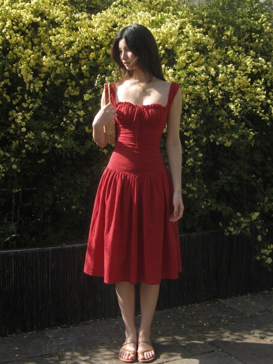Red Corset Back Dress