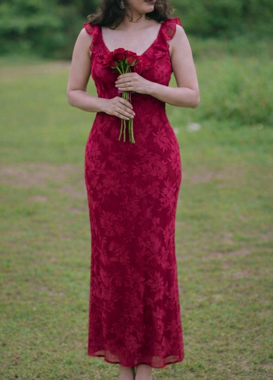 Red Rose Maxi Dress