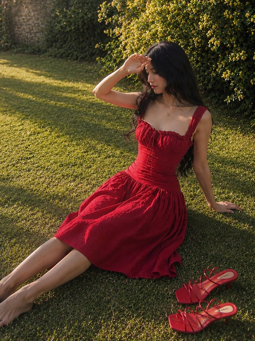 Red Corset Back Dress