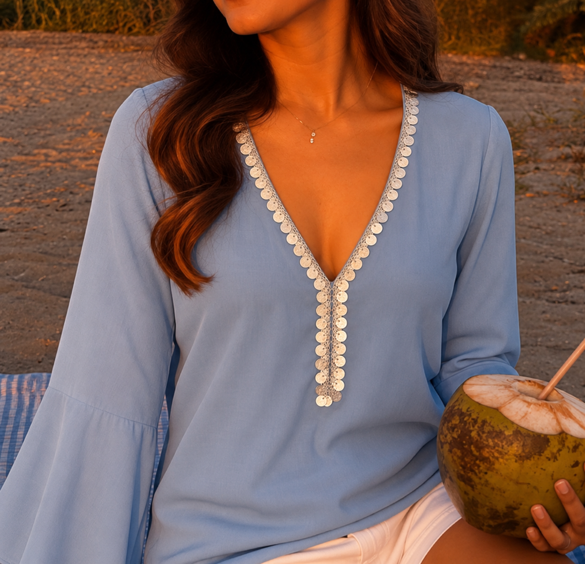 Blue Coverup Top