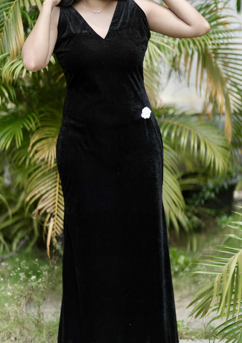 Black velvet maxi
