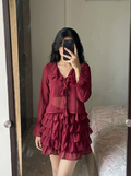Maroon Ruffle Top