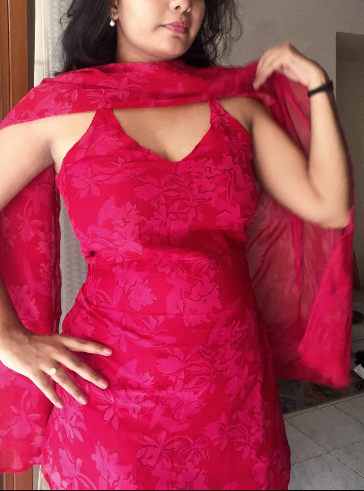 Diya Halter Neck Kurti Set