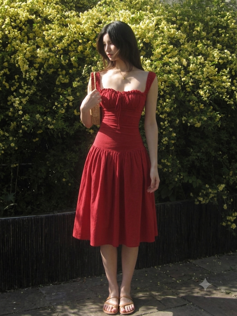 Red Corset Back Dress