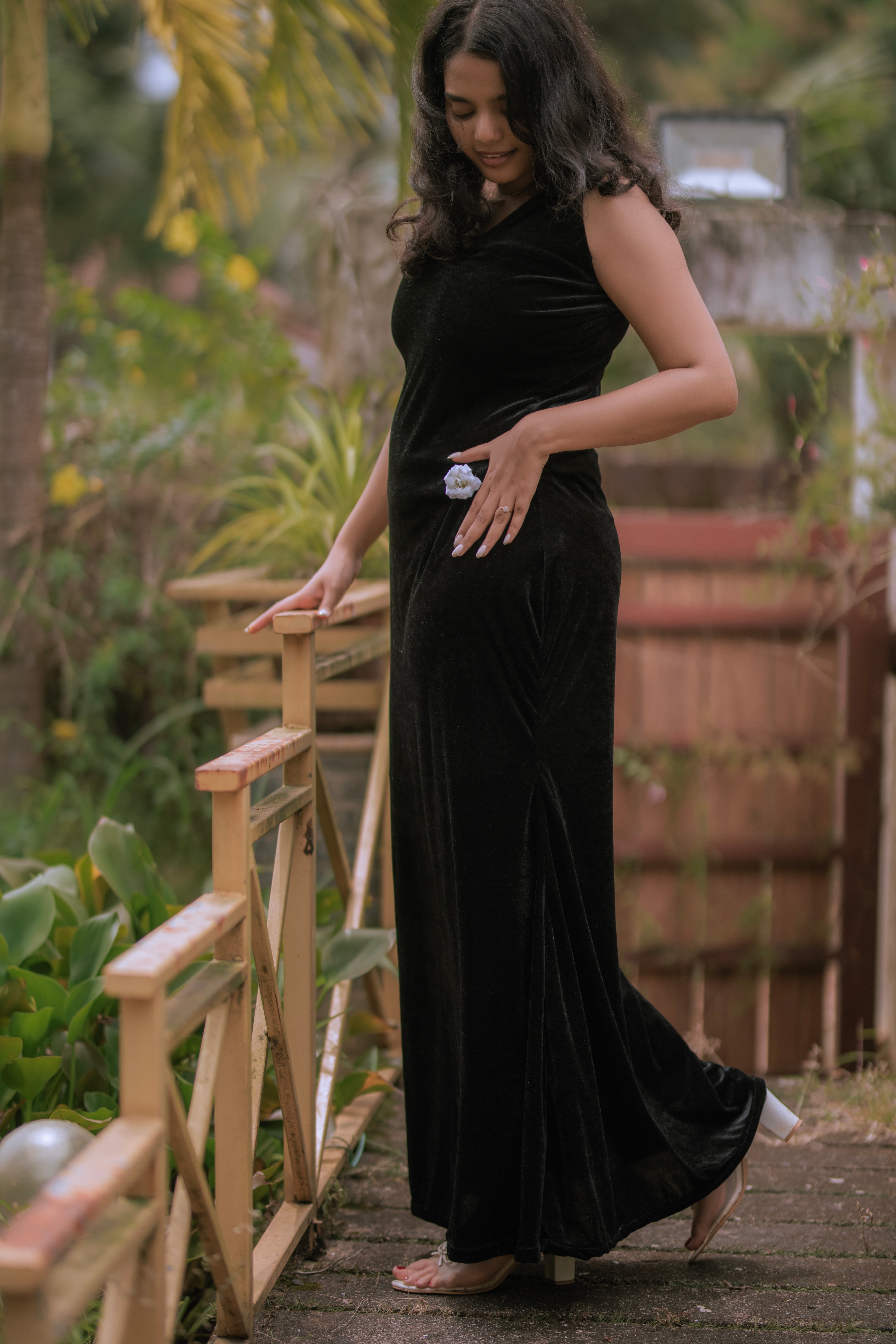 Black velvet maxi