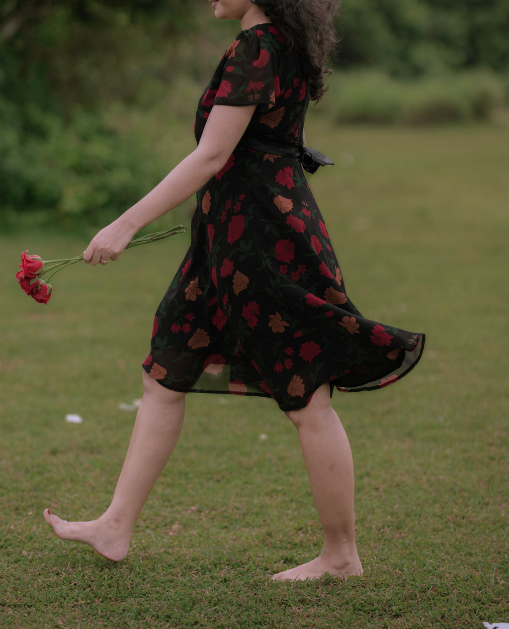 Black floral dress