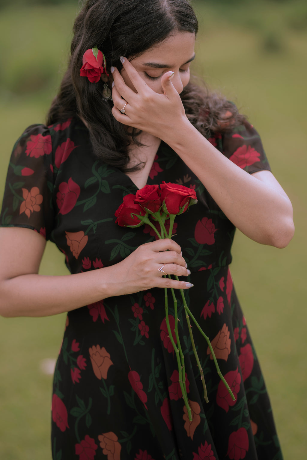 black floral dress